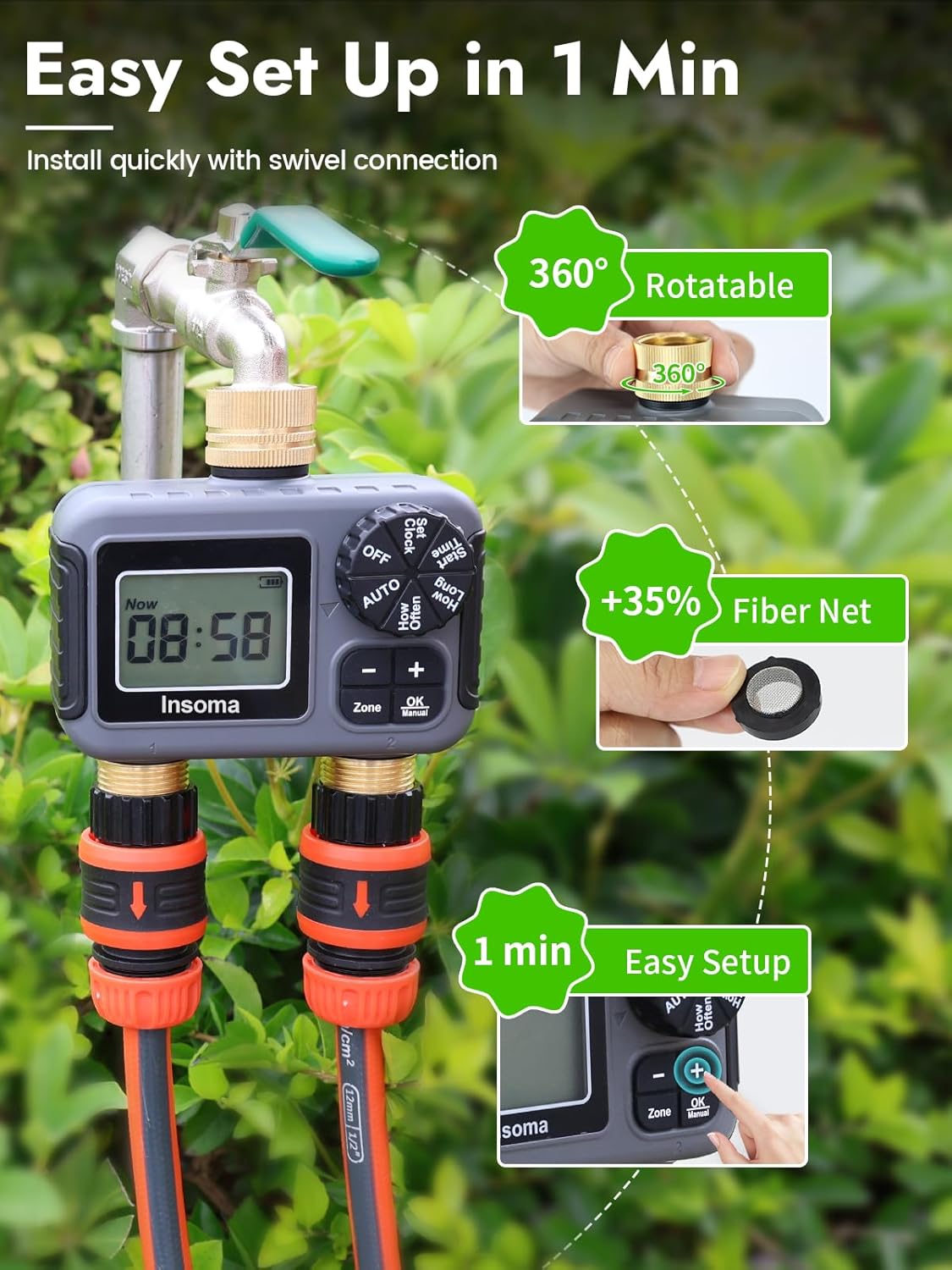Dual Outlets Smart Irrigation  – Timer Dual Outlet Bewertung und Preis
